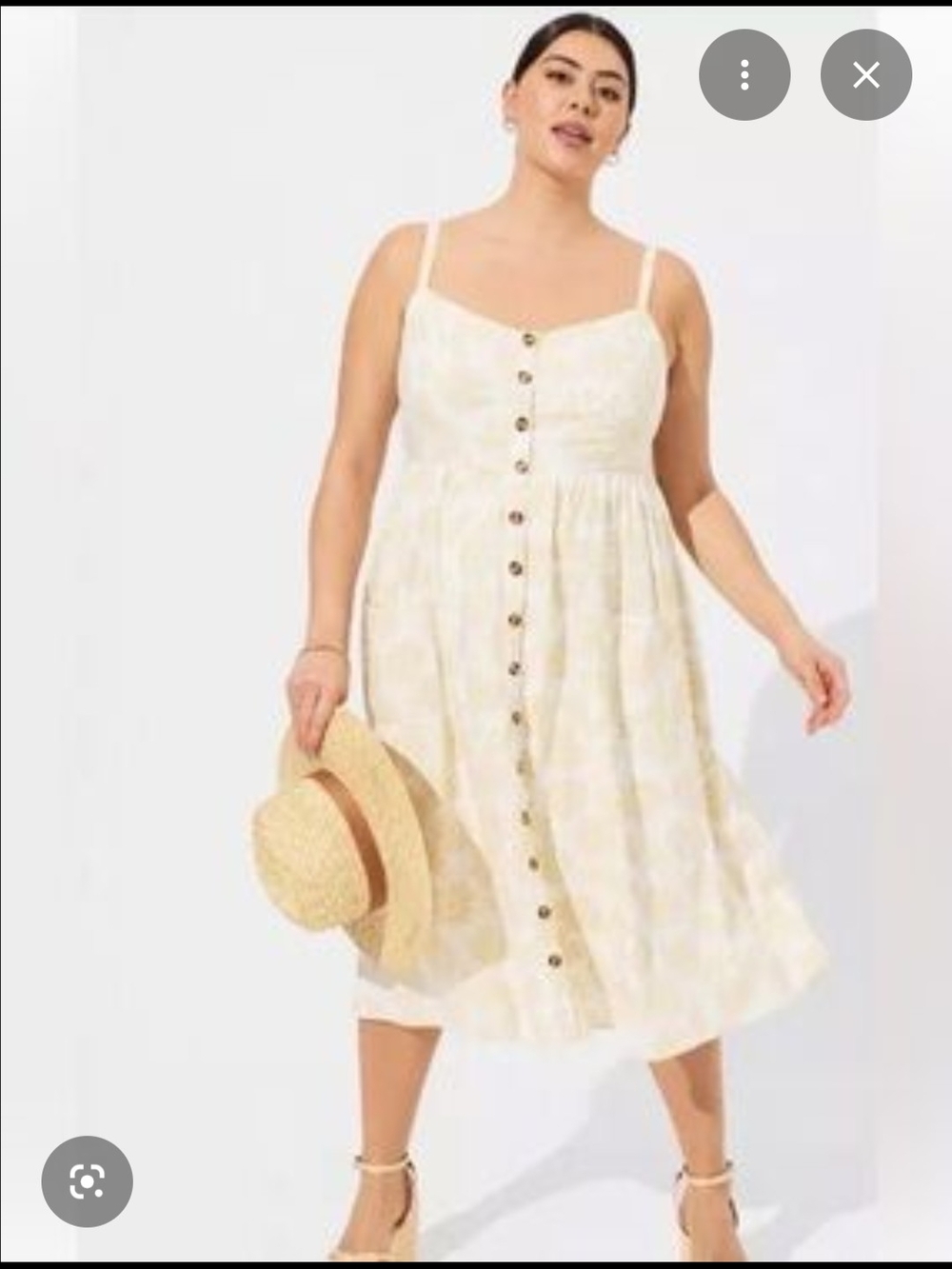 Torrid Midi Linen Button-Front Dress
